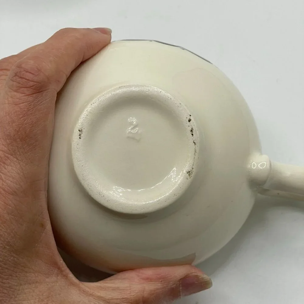 Vintage 1950s Creamer Covered Sugar Set Spencerian Scroll Taylor Smith Taylor